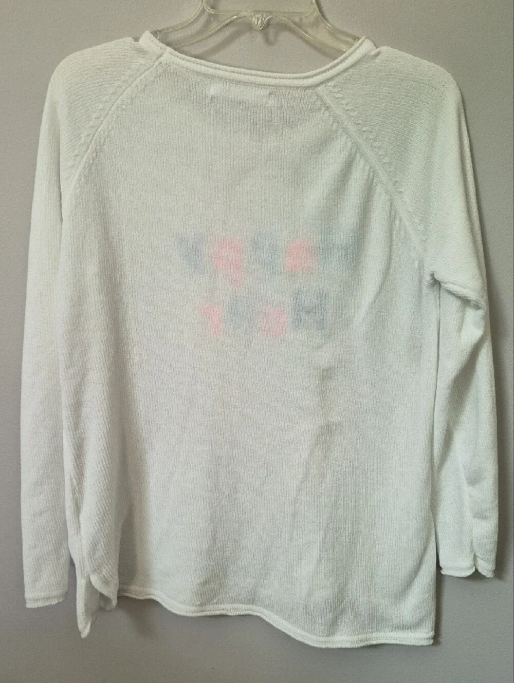 Lulu-B White Chenille Sweater Womens S 